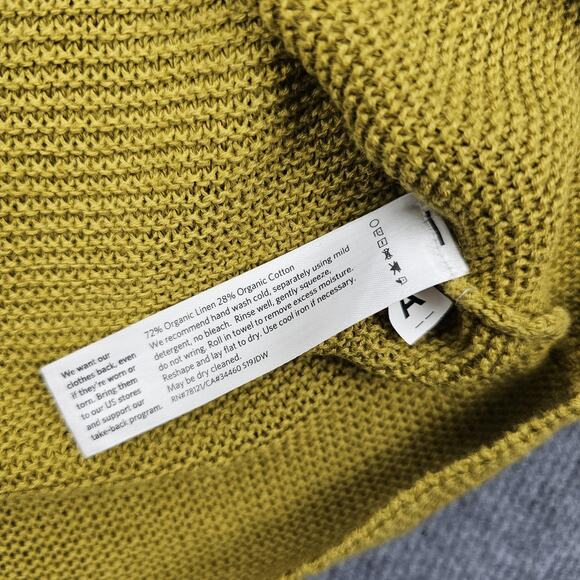 Eileen Fisher Sweater Womens Large Organic Linen Knit Coastal Boho Beach Tunic - Picture 2 of 5